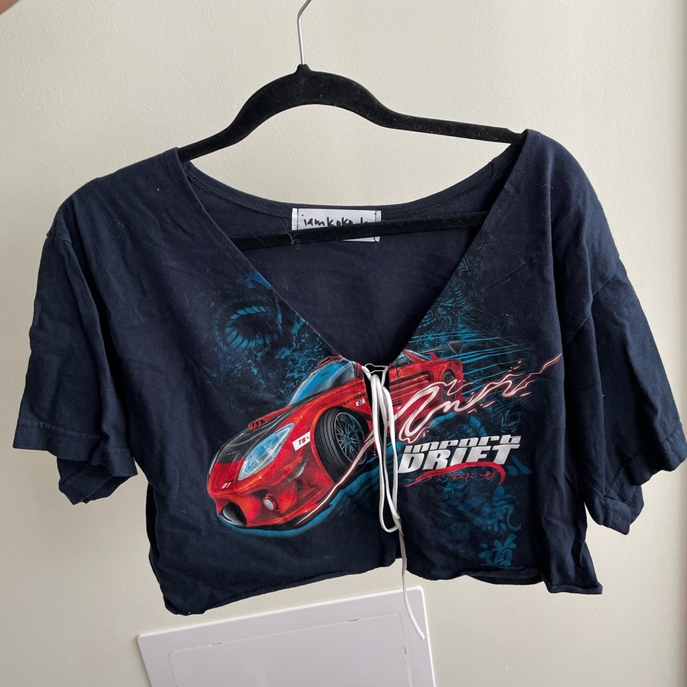 iamkoko.la Blue Racer Front Tie Top NWOT